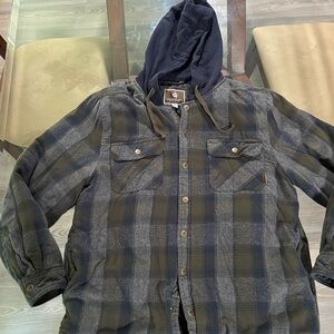 Legendary Whitetails Men's Green and Blue Plaid Shirt Jacket